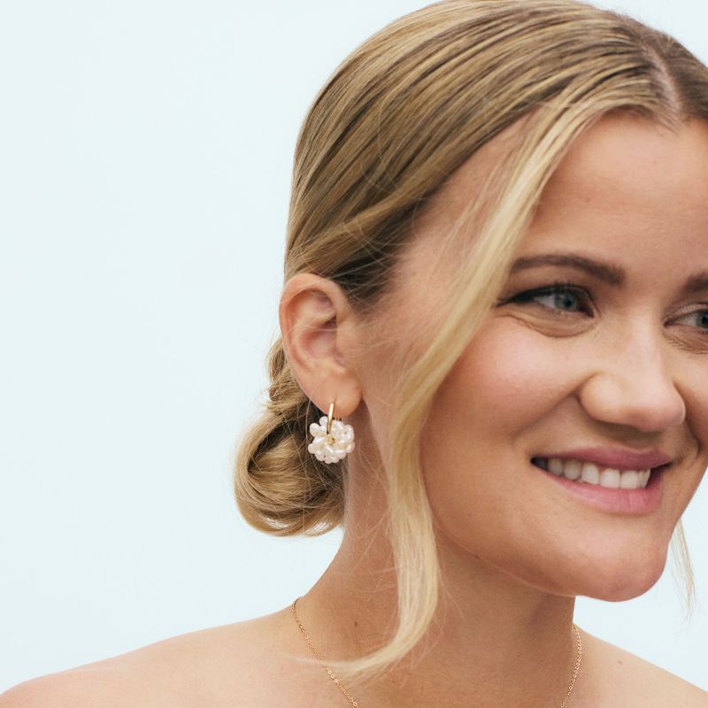 Øreringer i sølv ferskvannsperler