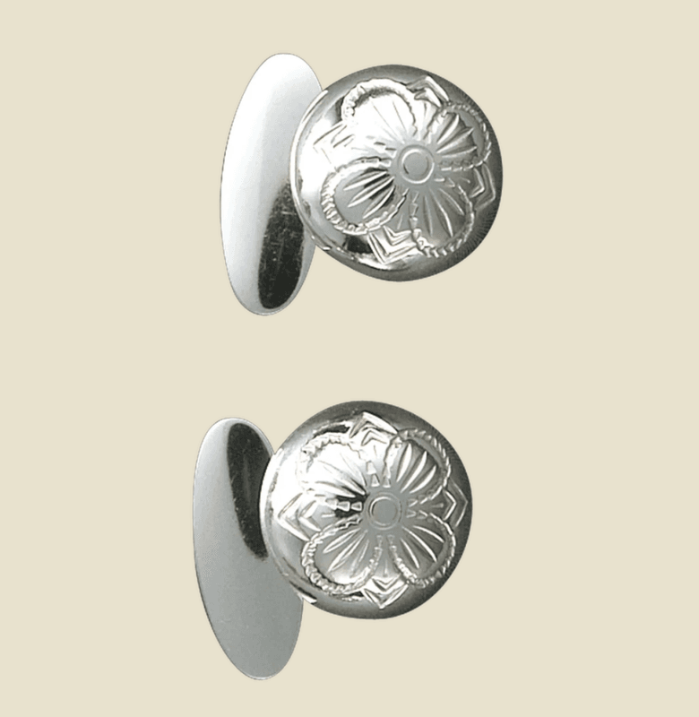 Mansjettknappar, oksidert eller hvit