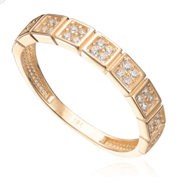 Hovedbilde Ring Kvadratisk mønster Cz