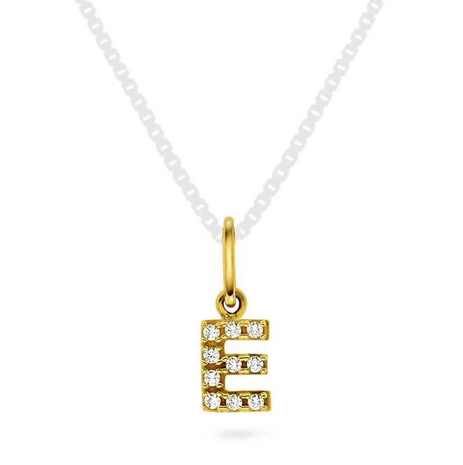 Hovedbilde Anheng i gull E med zirkonia
