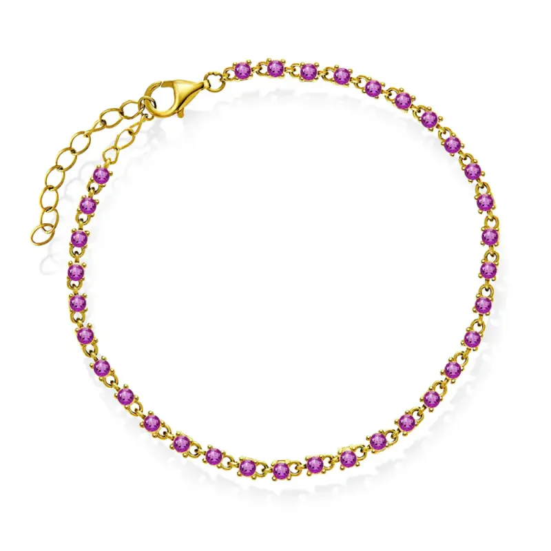 Zela armbånd med rosa zirkonia