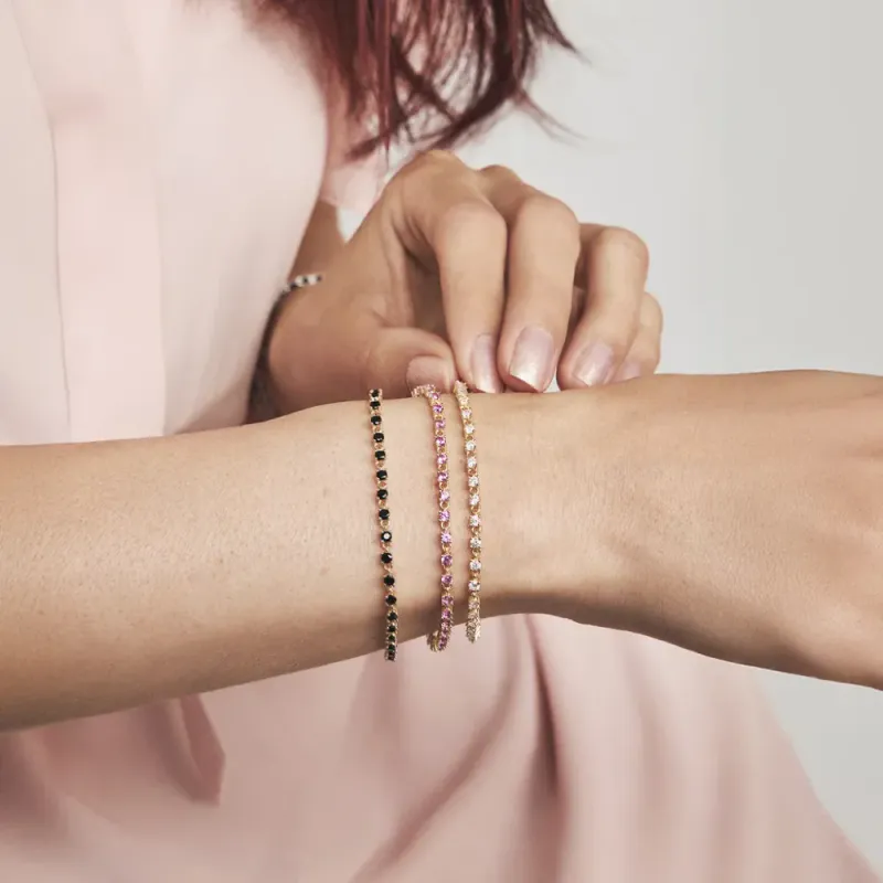 Zela armbånd med rosa zirkonia