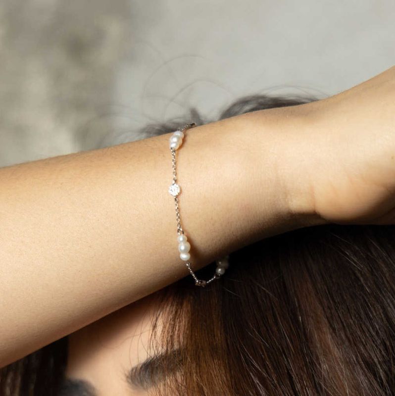 Fairy armbånd i sølv med perler