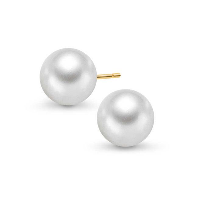 Hovedbilde Øredobber i gull med ferskvannsperle