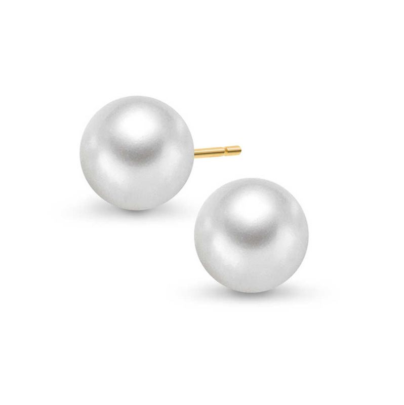 Øredobber i gull med ferskvannsperle
